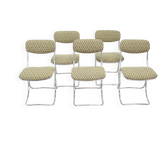 Set of 6 vintage design chairs in chrome metal – 1970s
