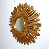Vintage golden sunburst mirror, 1960s