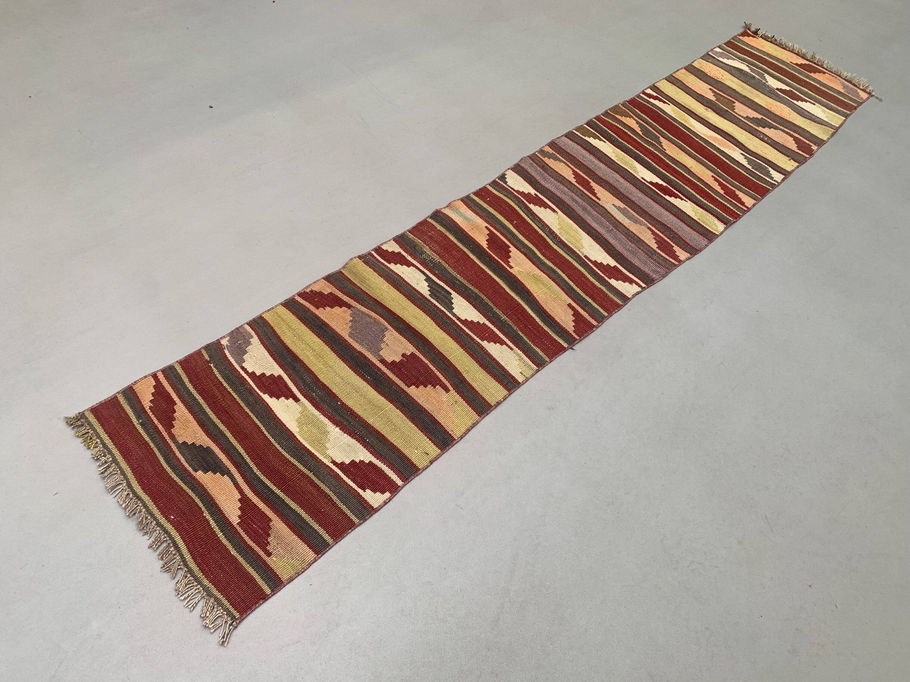 Old Turkish narrow Kilim Runner 265x52 cm shabby chic, vintage kelim