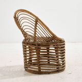 Rattan and bamboo set, set of 2