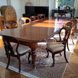 Superb Victorian mahogany extending table with 12 chairs – Late 19th century