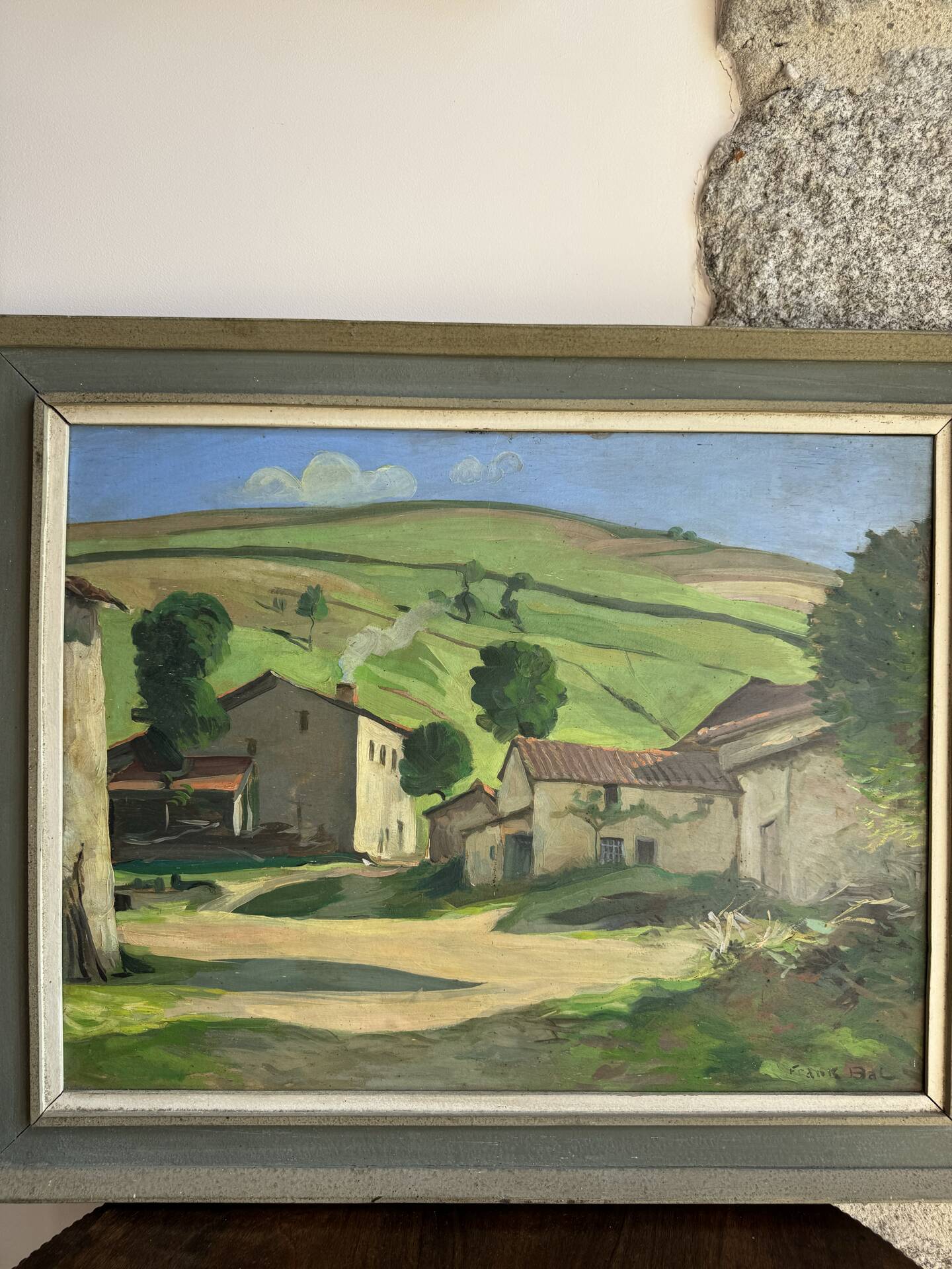 Old table landscape signed Franc Bal (1876-1960)