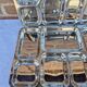 Pair of flat stainless steel serving trays