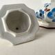 Antique sugar bowl in hand-painted earthenware – Blue floral decoration – Shape