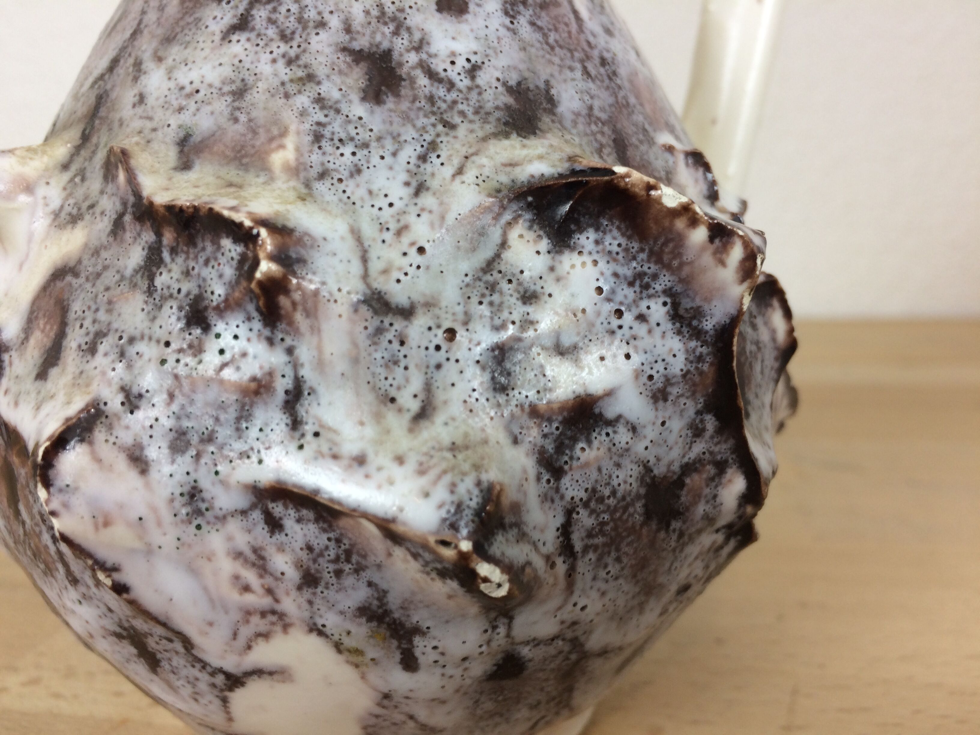 Vintage ceramic organic vase, signed