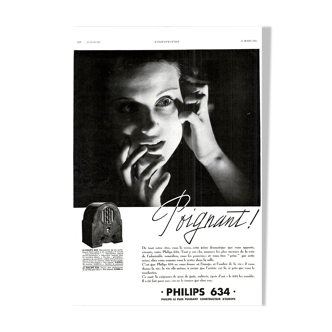 Affiche vintage années 30 Radio TSF Philips