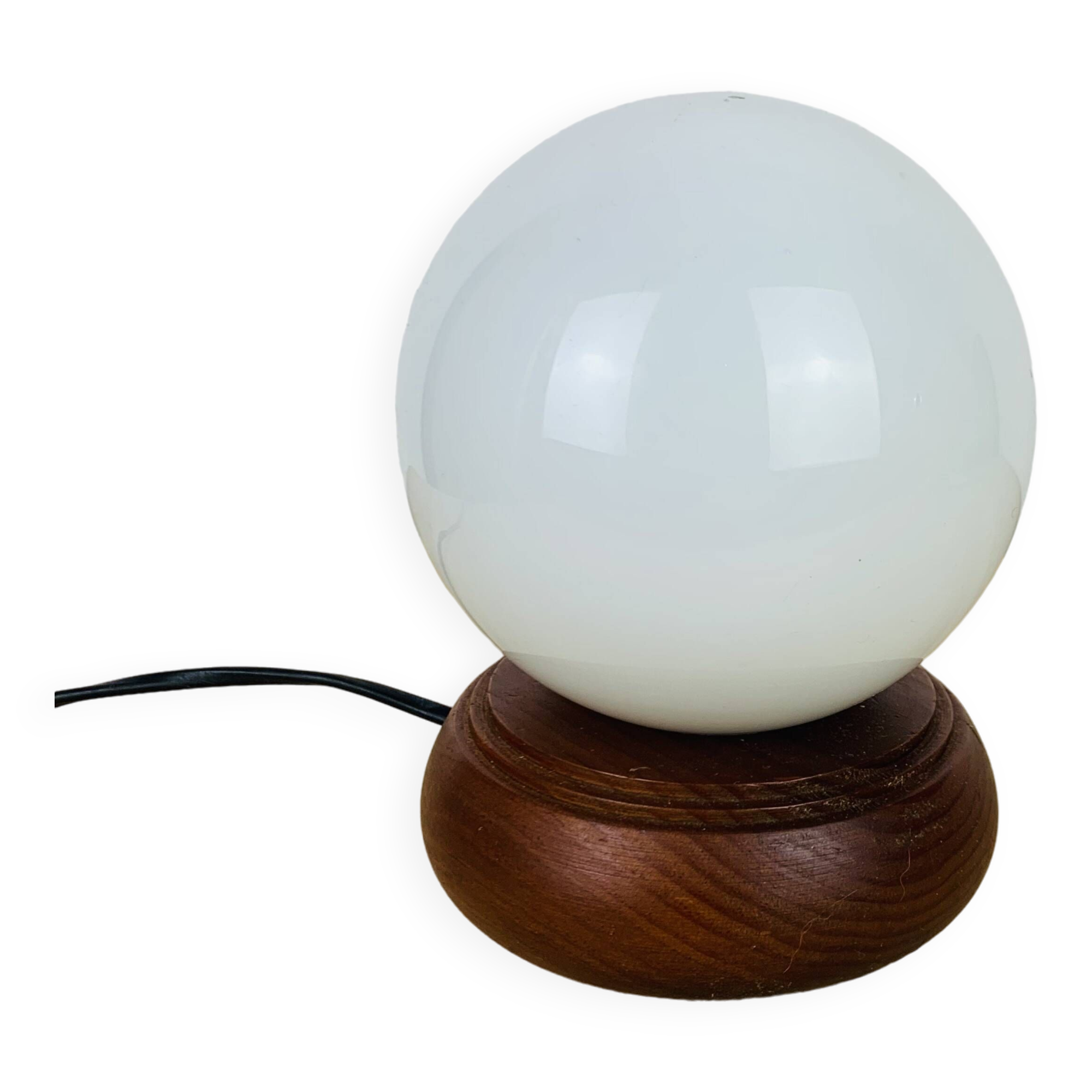 Opaline globe pine lamp from the 60s