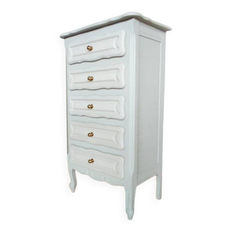Chiffonnier style louis xv  / restauré en gris lune