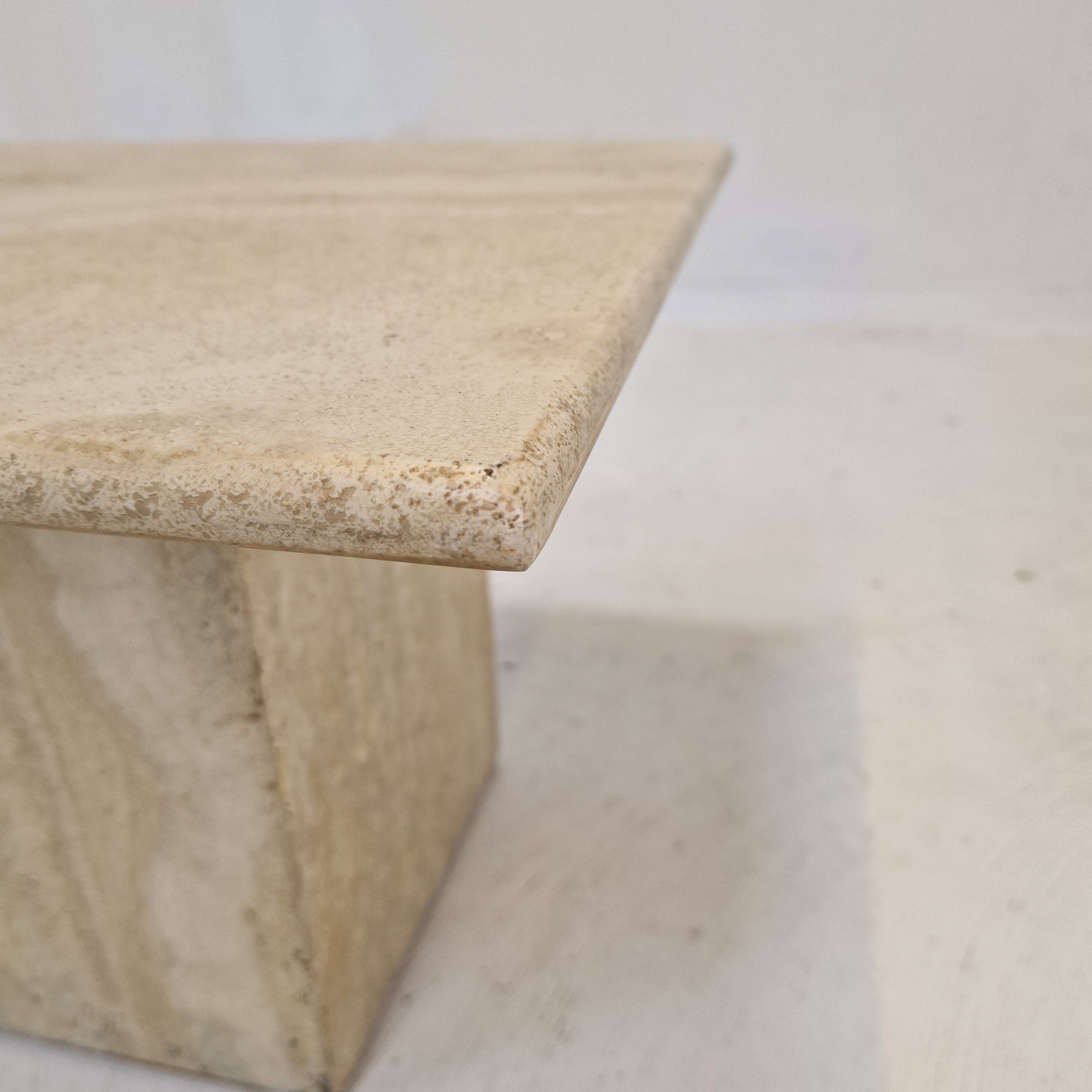 Italian travertine coffee table, 1980s