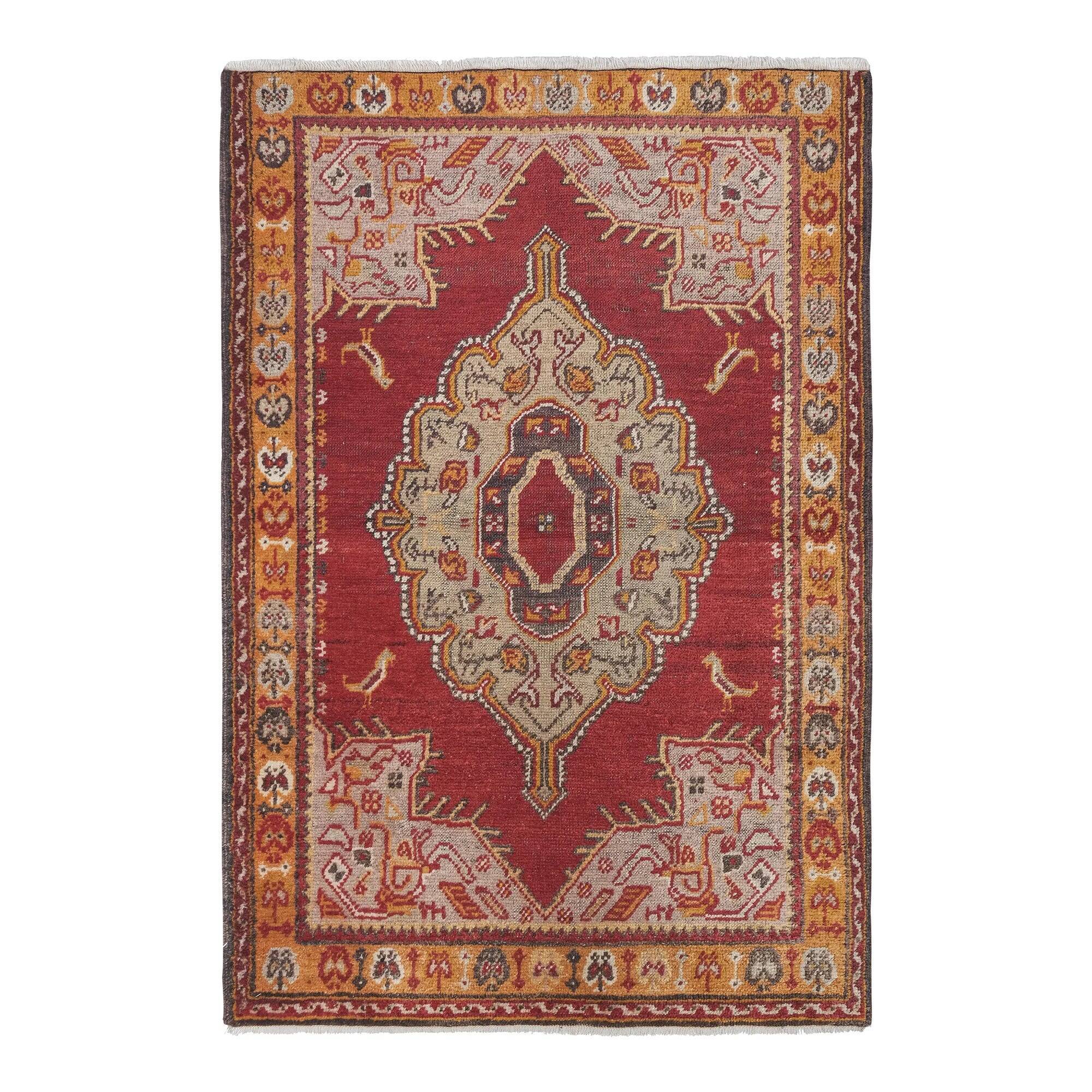 Vintage Turkish rug handmade 92x133 cm
