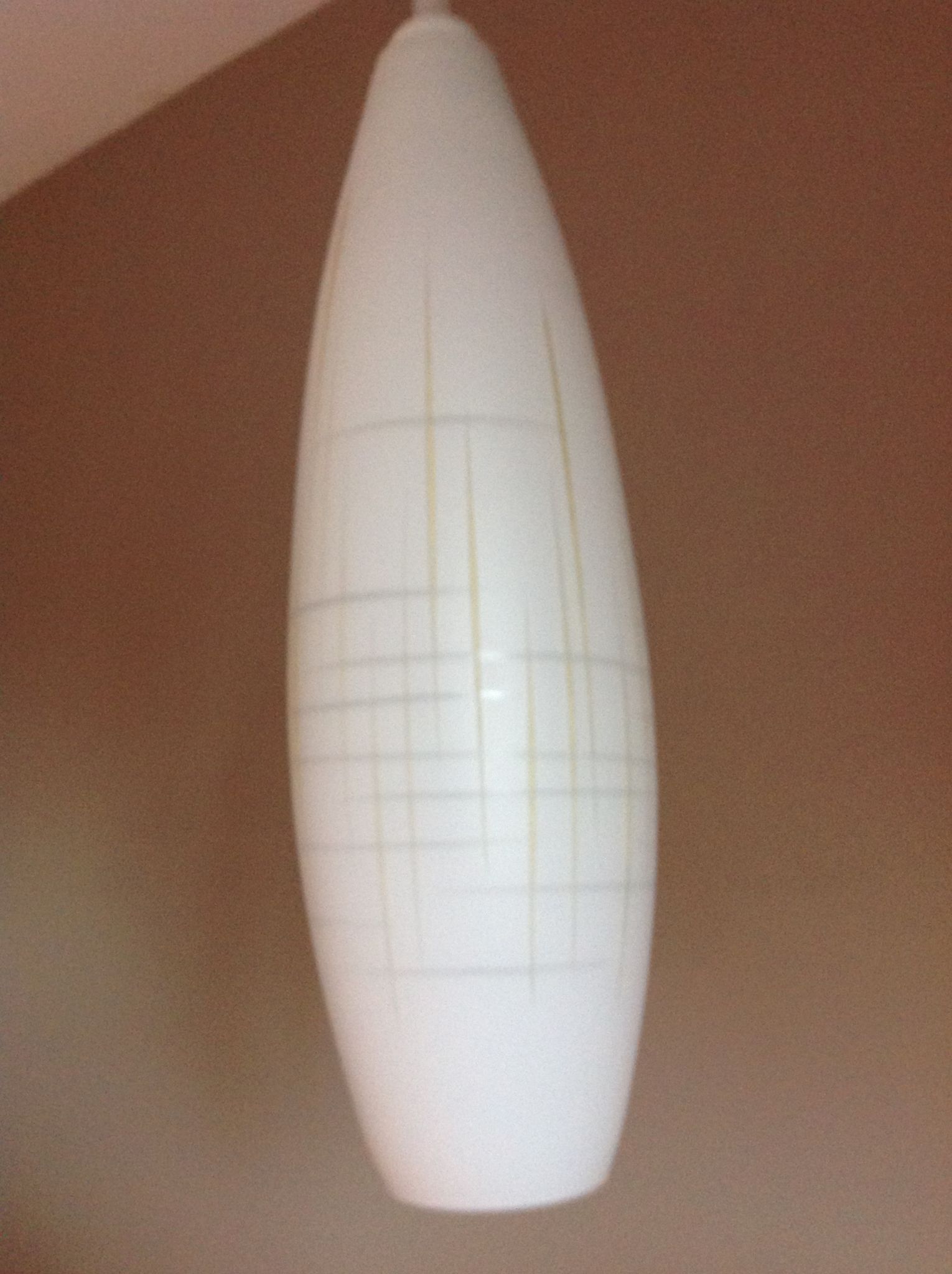 Scandinavian vintage 1960s white opaline warhead suspension