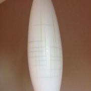 Scandinavian vintage 1960s white opaline warhead suspension