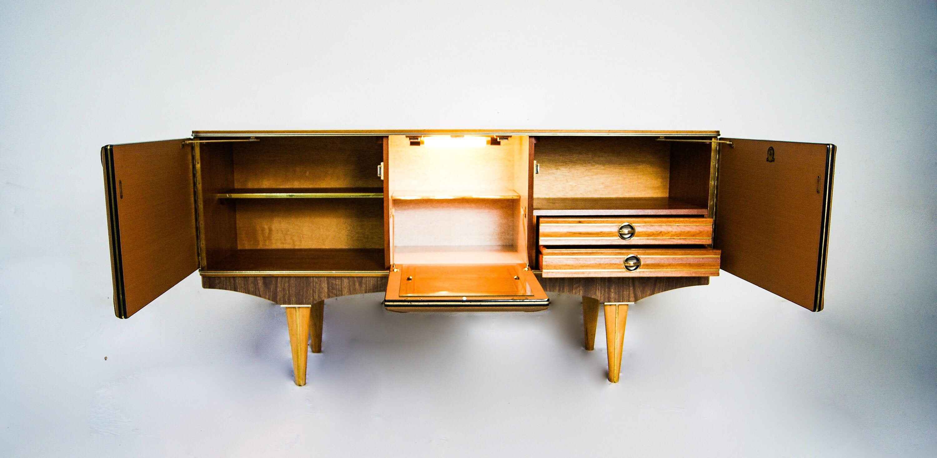 Stonehill illuminated cocktail cabinet sideboard, 1960s