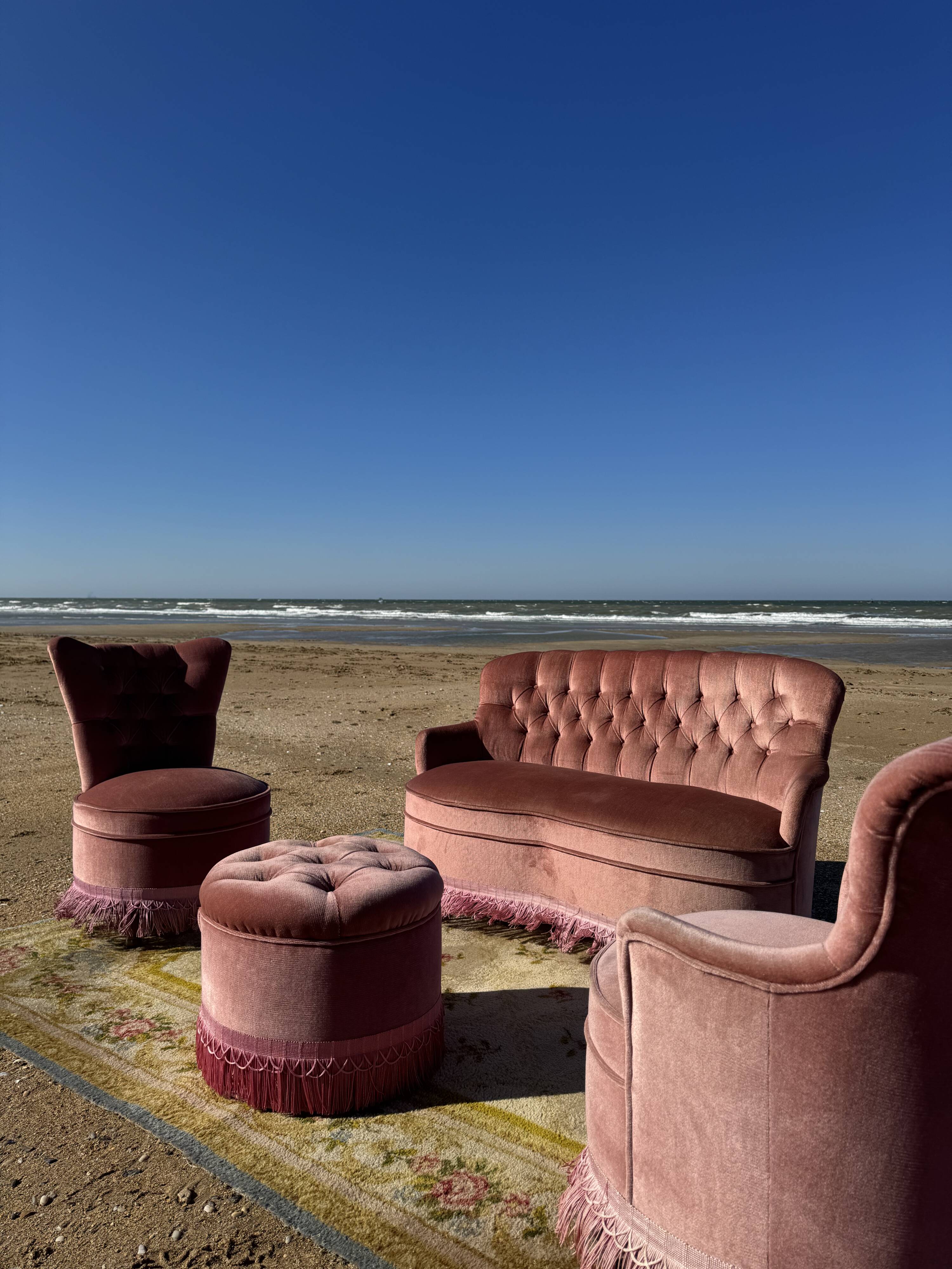 Pink Toad Living Room Set