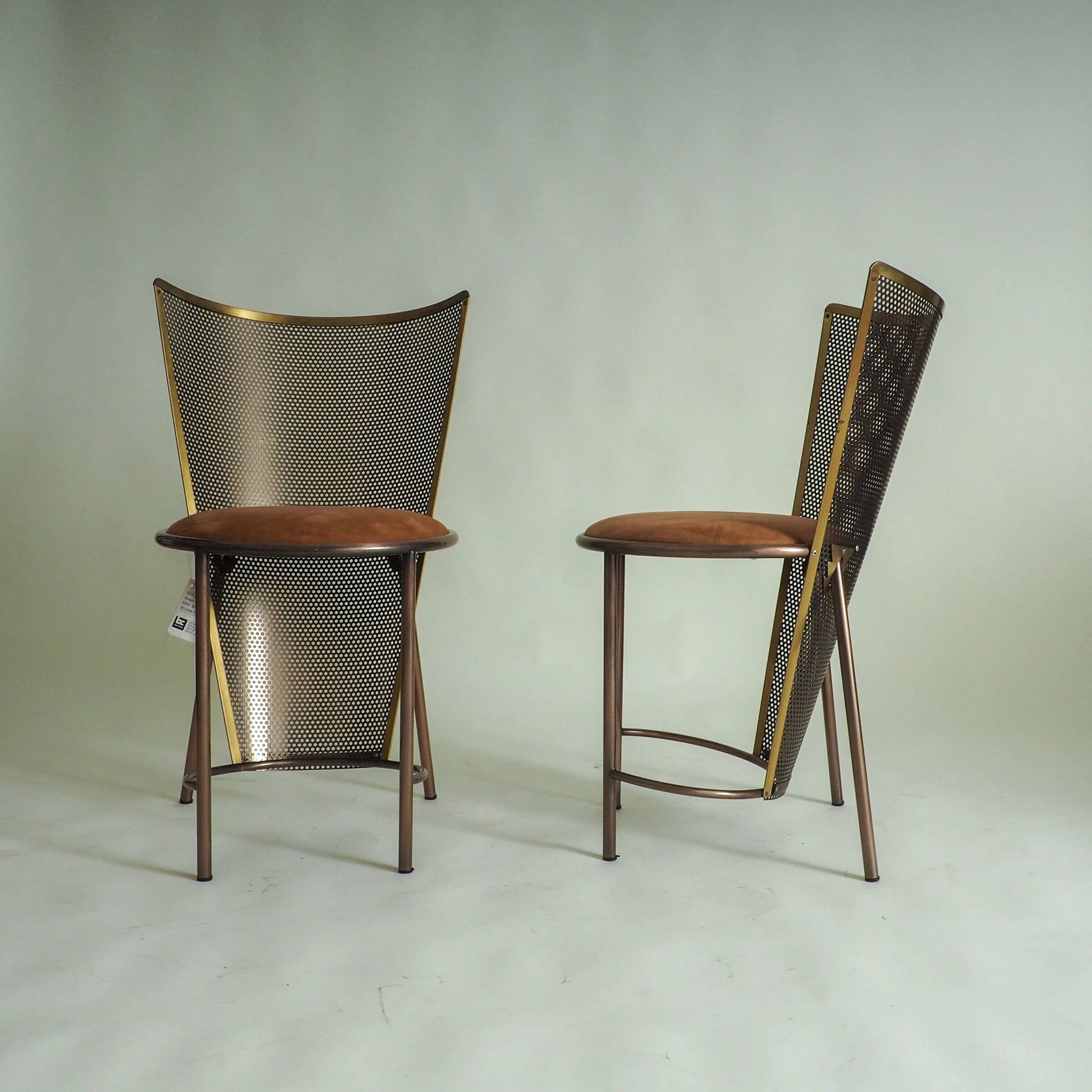 Set of 2 Sevilla EXPO '92 chairs by Frans Van Praet for Belgochrom (#35 & #36 /100)