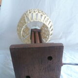 Vintage wooden deco table lamp &string lampshade 70's trendy