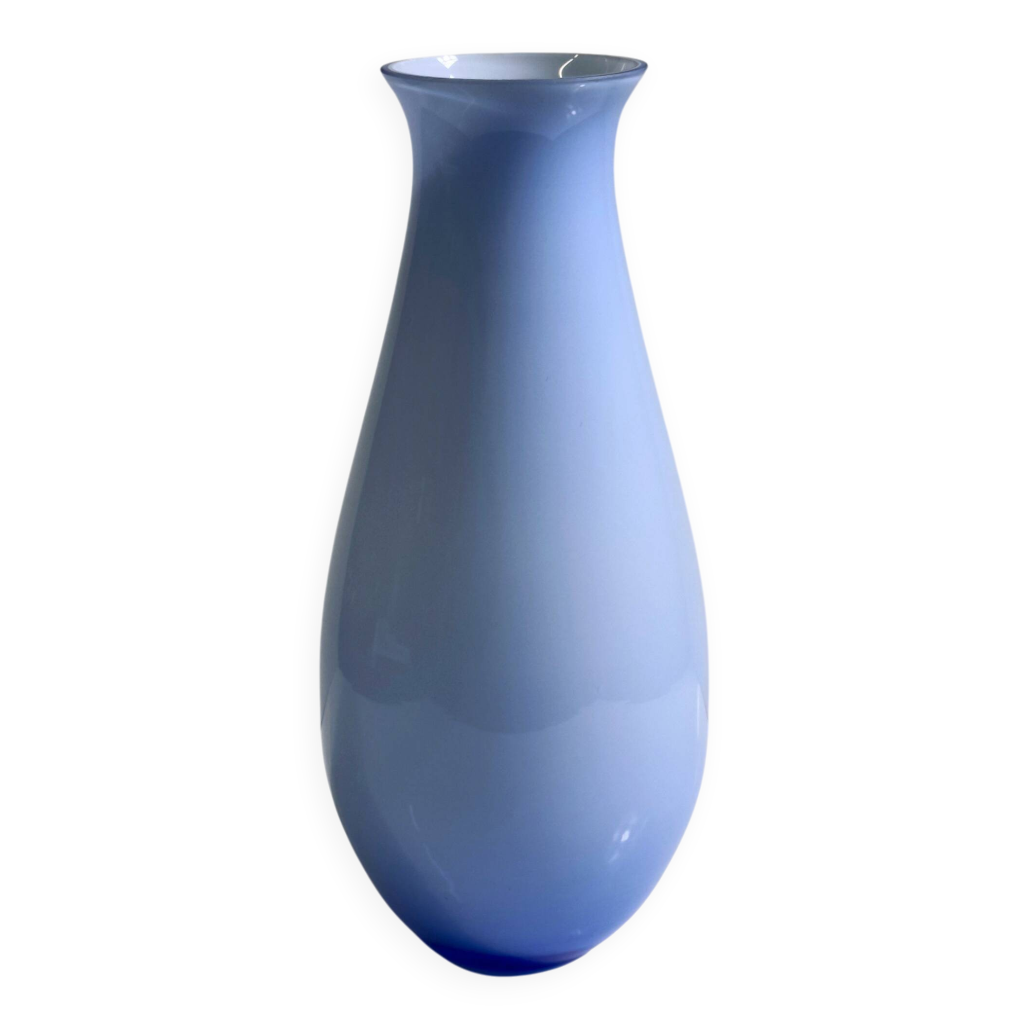 Vase bleu pastel de Murano, Italie - Années 1970