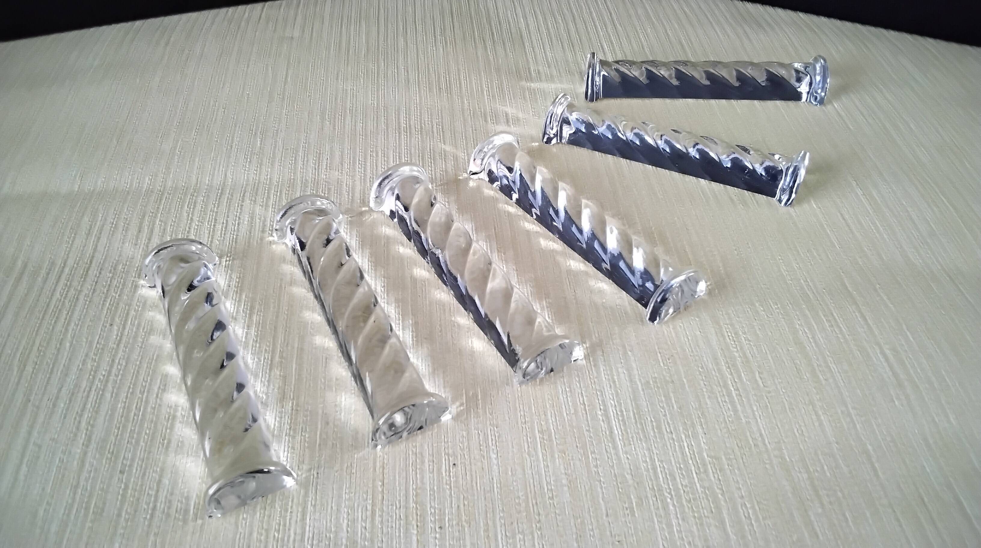 Set of 6 Hungarian crystal knife rests