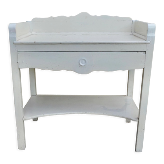 Bathroom furniture in wood white patina