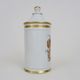 Old apothecary pot, pharmacy pot in snake porcelain, hand painted. Year 60