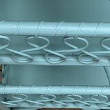 Vintage turquoise rattan corner shelf 1960