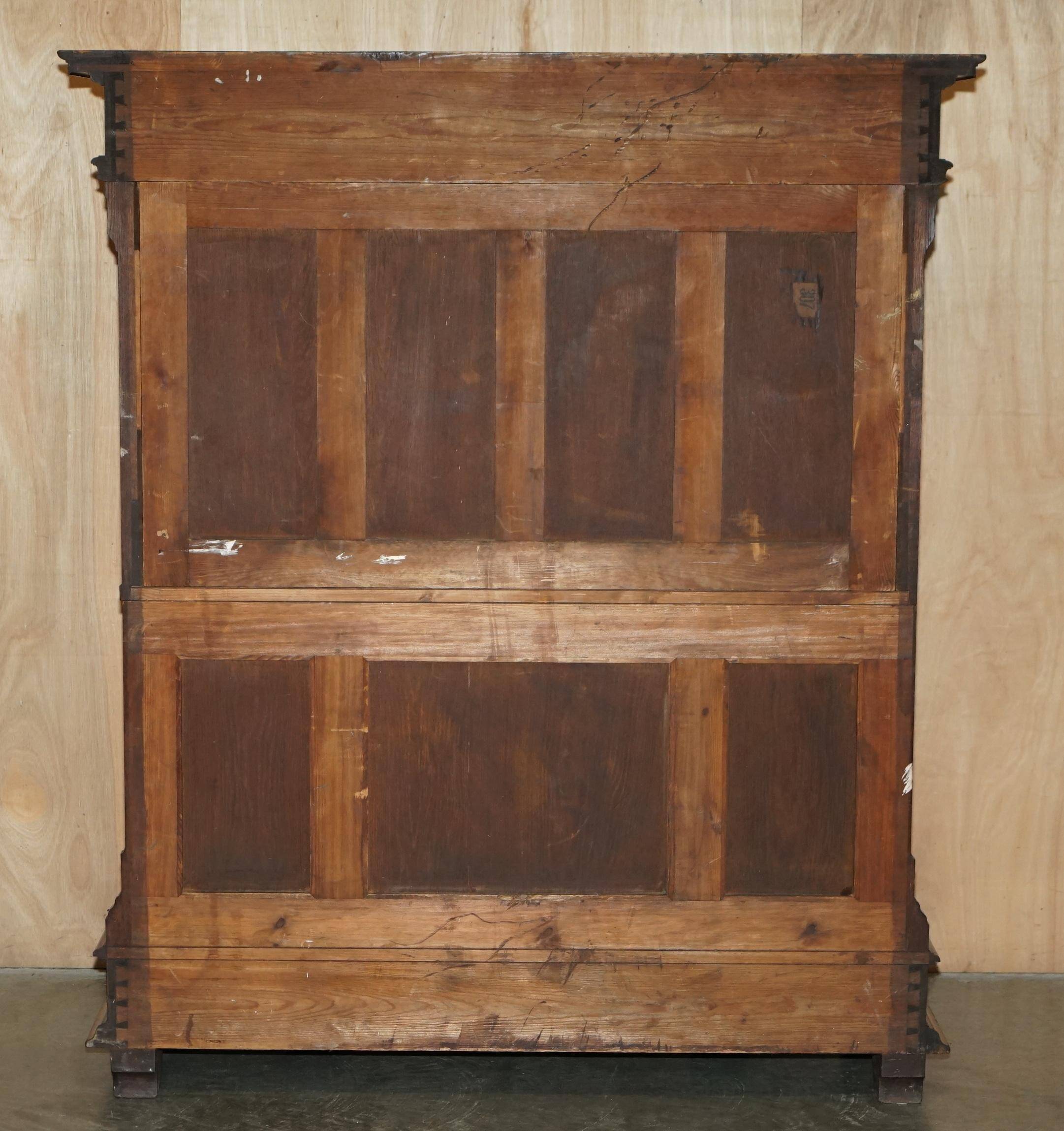 Louis XIII Revival wardrobe in walnut and marble