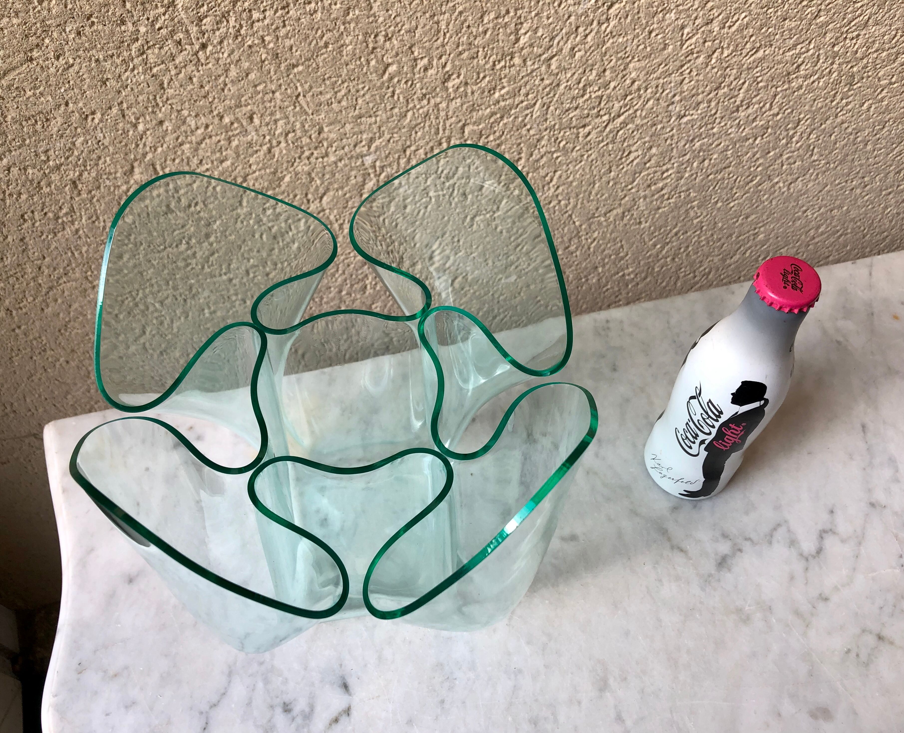 Italian handkerchief vase PMMA thermoformed edition iguzzini design Pietro Chiesa vintage 70