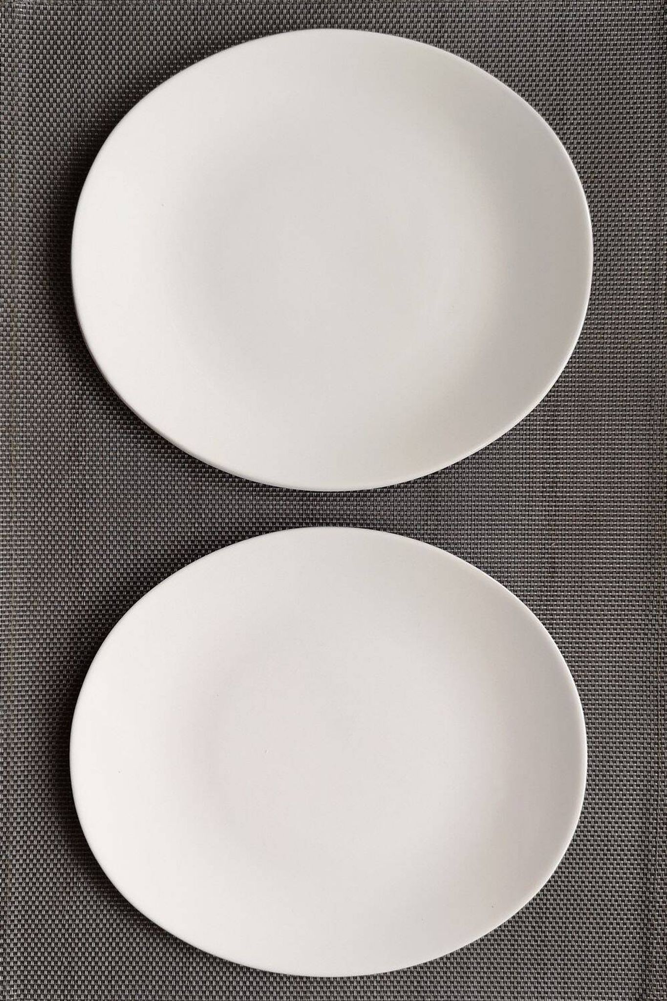Set of 4 oval enameled ceramic plates - Handcrafted