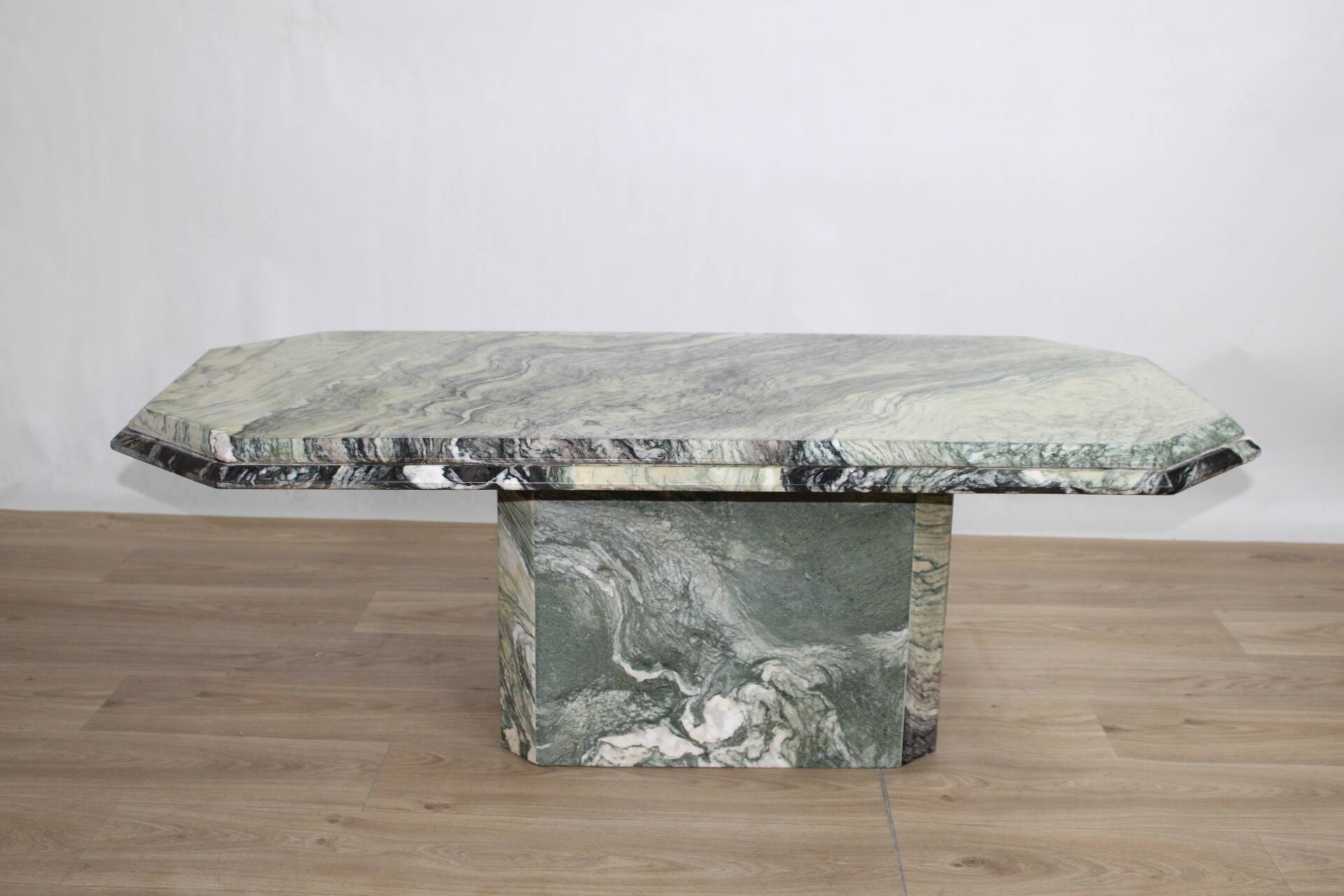 Handcrafted green marble coffee table, 1960s France