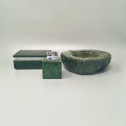 1960s Alabaster Green Smoking Set by Romano Bianchi, Handmade
