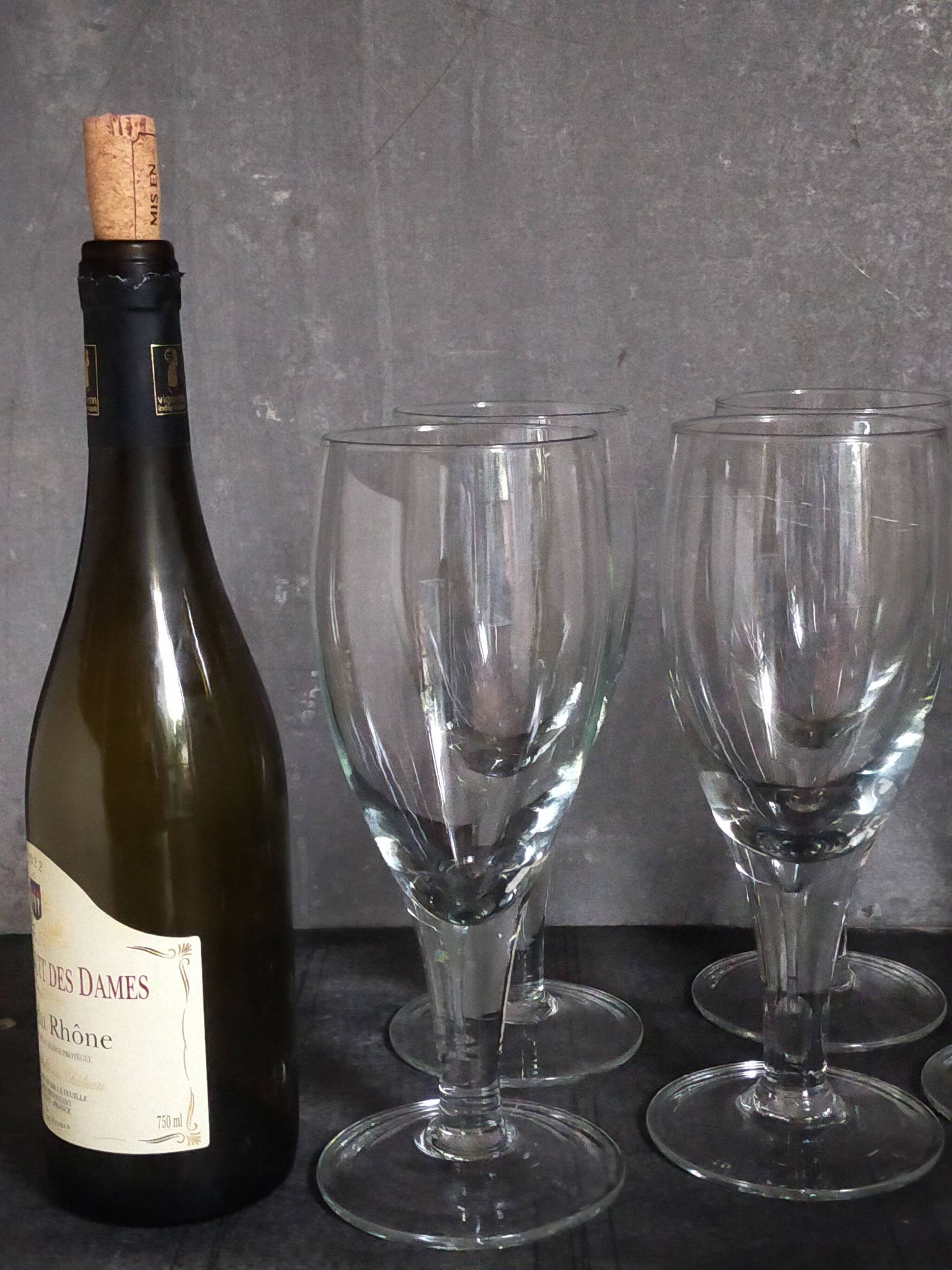 Six verres à pieds en verre soufflé XXL