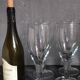 Six XXL blown glass stemmed glasses