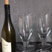 Six verres à pieds en verre soufflé XXL
