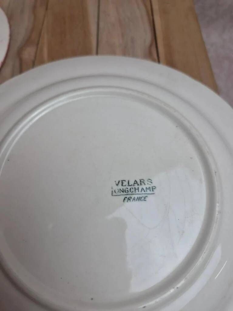 2 deep plates Longchamp Velars – ironstone – old floral pattern