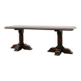 French Refectory Style Oak Dining Table with Turned Double Pedestal Base, 2