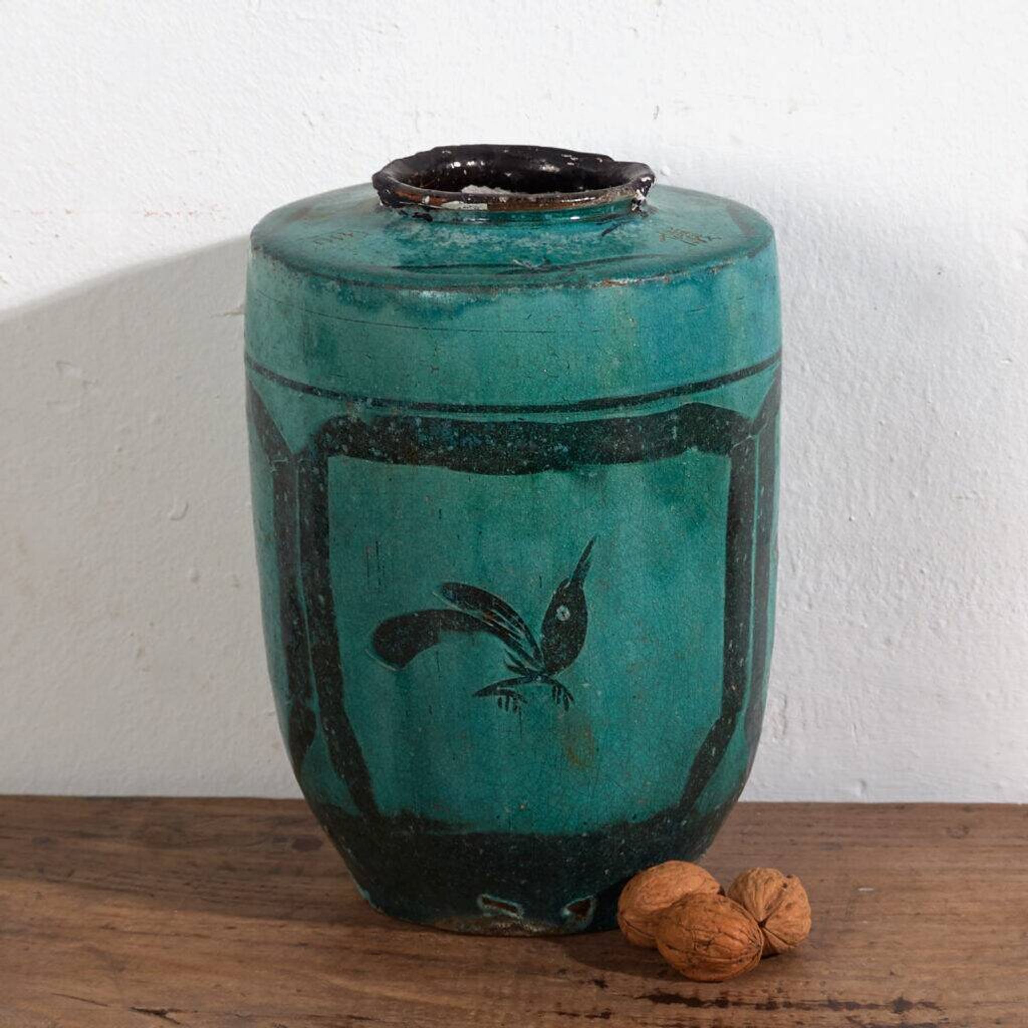 Grand vase ancien vert turquoise (vers 1820) #30