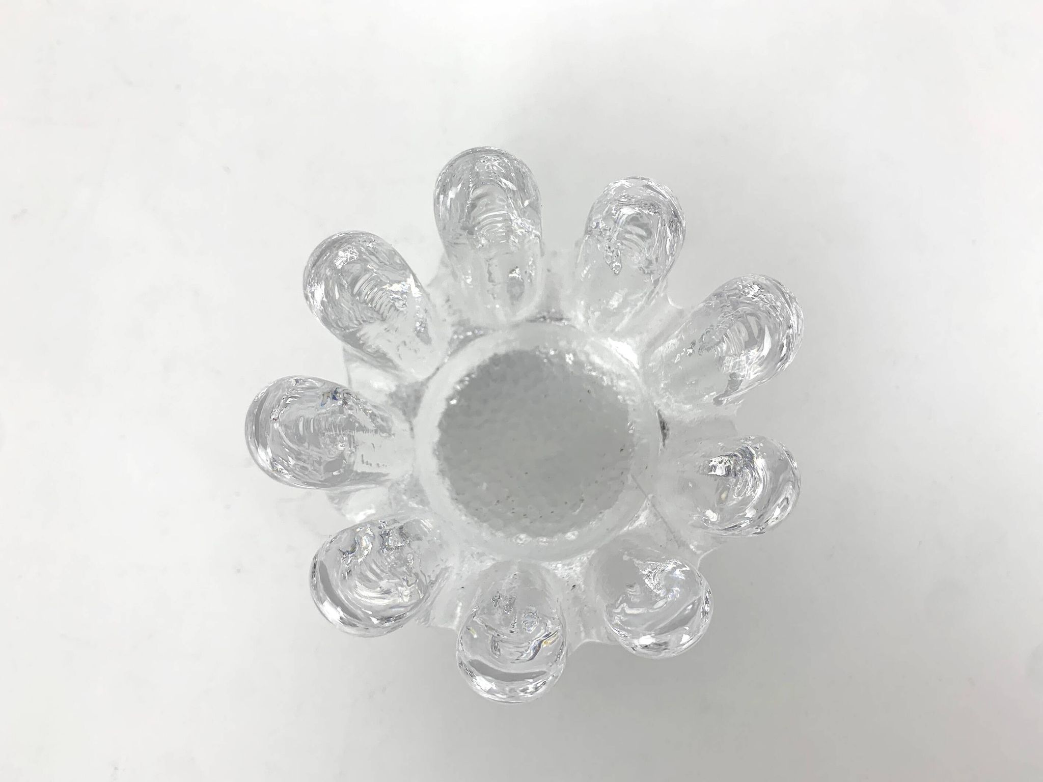 Sunflower glass candle holder, Göran Wärff for Kosta Boda, Sweden, 1970s