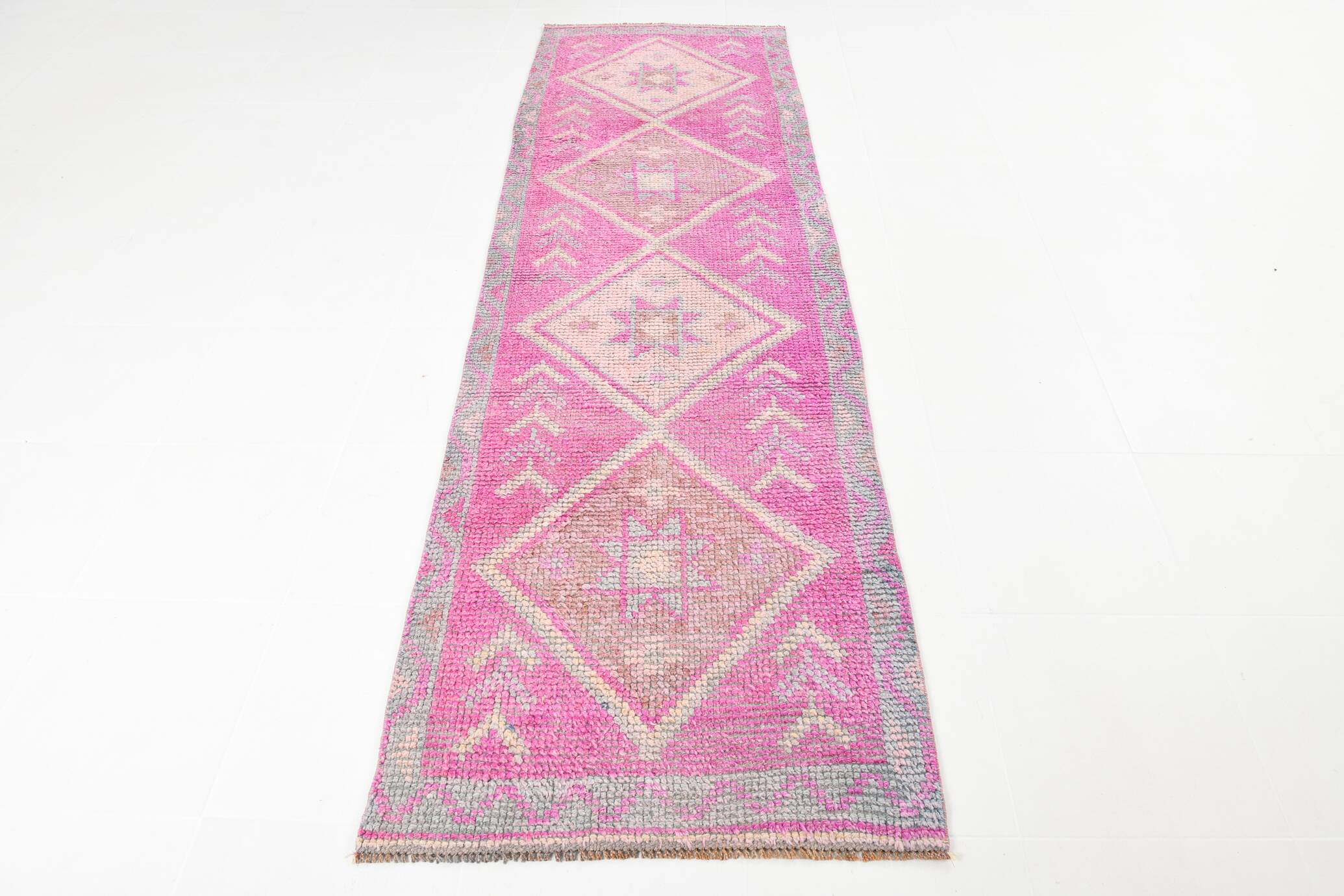 3x10 Faded Pink Orientel Turkish Runner Rug, 91x308Cm