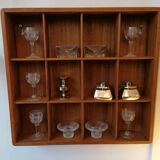 12-locker box presentation frame, teak, 1960