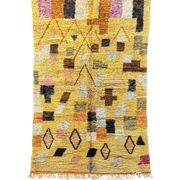Tapis jaune moderne berbere marocain en laine