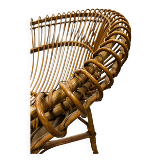 Designer rattan armchair 1960