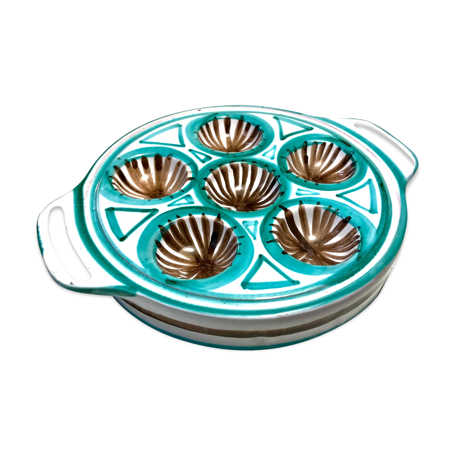 Robert picault snail dish ceramic design 1950 vallauris