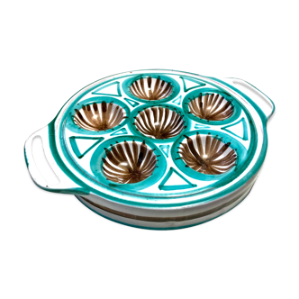 Robert picault snail dish ceramic design 1950 vallauris