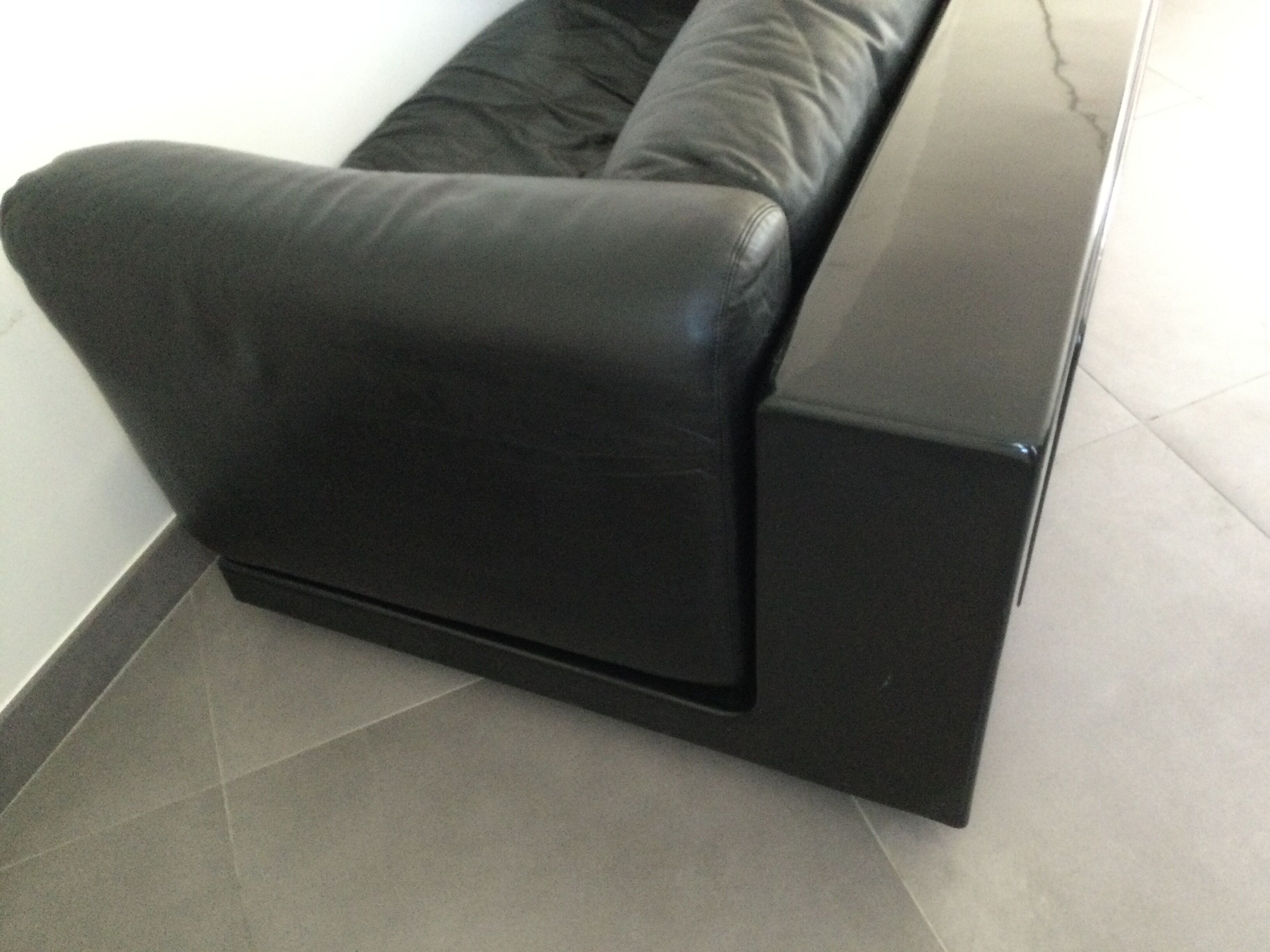 Canapé gradual lounge cuir noir Cini Boeri - knoll/gavina
