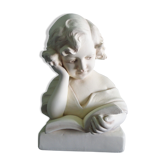 Plaster bust of a girl reading