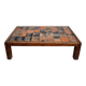 Table basse herbier en terre-cuite style Garnier, vers 1960