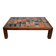 Table basse herbier en terre-cuite style Garnier, vers 1960