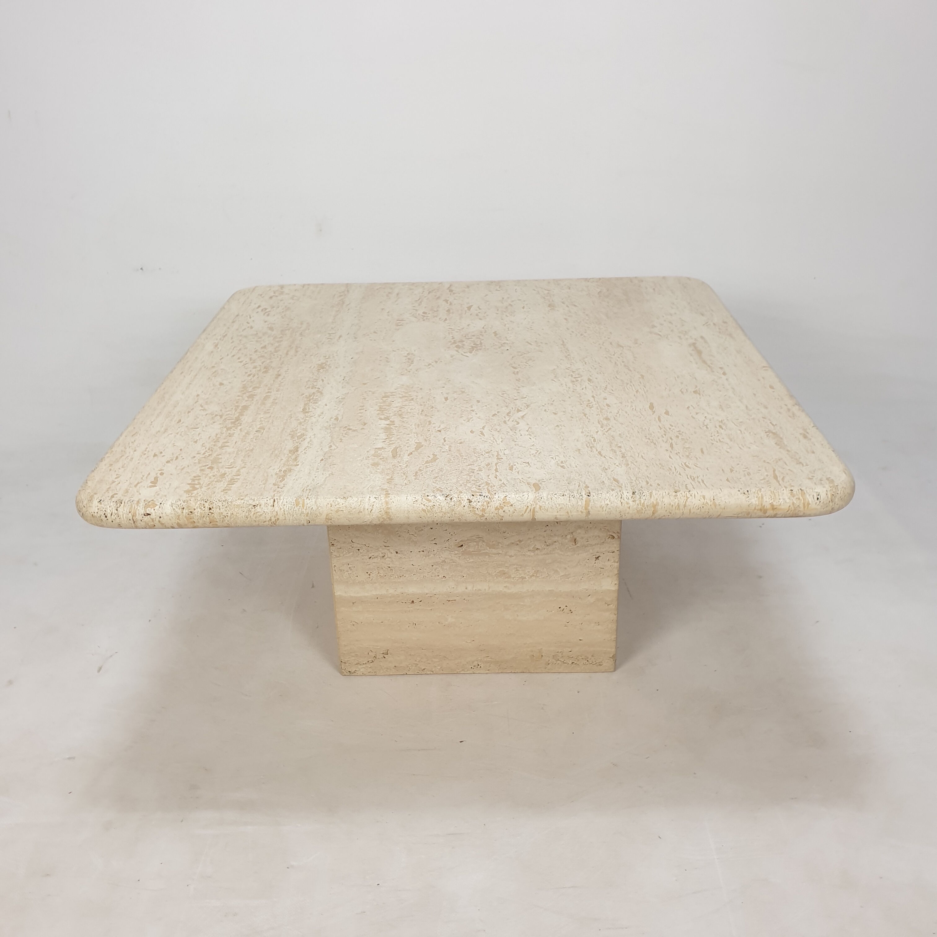 Italian travertine coffee table, 1980