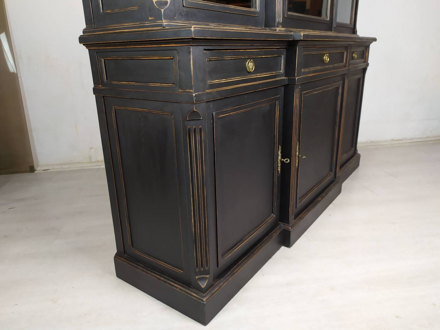 Louis XVI style black bookcase