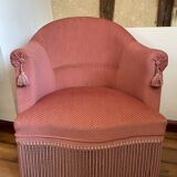 Pink velvet toad armchair